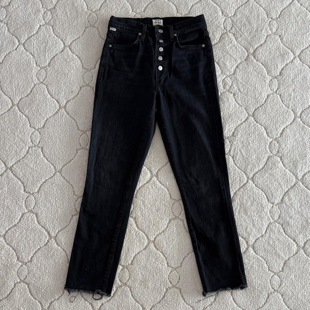 Citizens Of Humanity Black Straight Leg Jeans